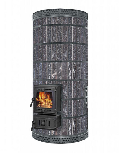 Печь банная "Обращенка-КДМ" в облицовке Амфиболит, с обращенным пламенем