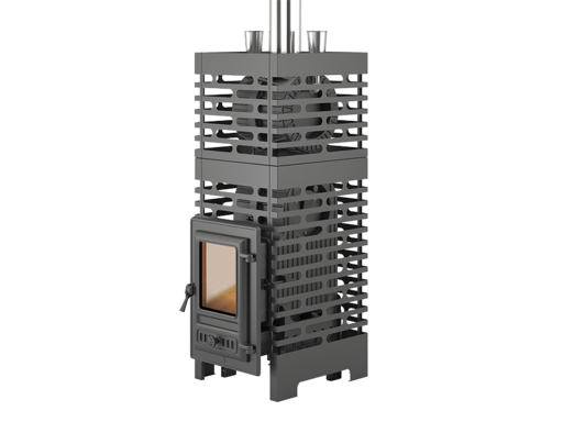 Печь банная Астон (Aston)  «Шторм Турбопар» б/в (чугун) 14-26м3