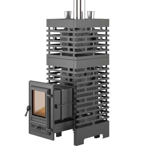 Печь банная Астон (Aston)  «Шторм Турбопар» Long (чугун) 14-26м3