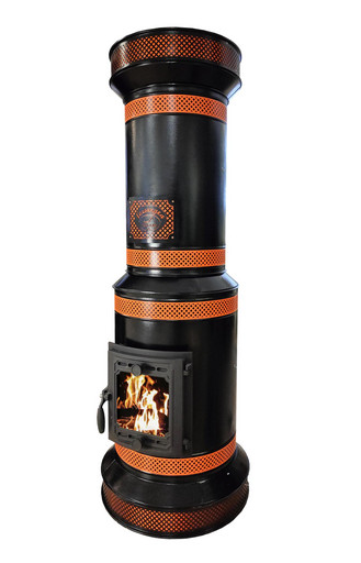 Печь круглая отопительная "Голландка" КДМ-15 вид с боку