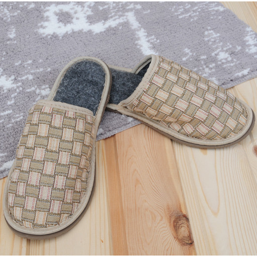 Тапочки закрытые "Гобелен. Бежевый" муж.