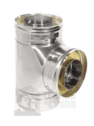 Тройник Термо 87* ТРТ-Р +2 хомута (316-0.8/304)