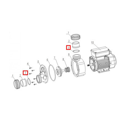Уплотнительное кольцо соединительной муфты насоса Aquaviva JA