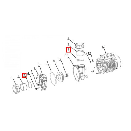 Уплотнительное кольцо соединительной муфты для насоса Aquaviva OS\LP