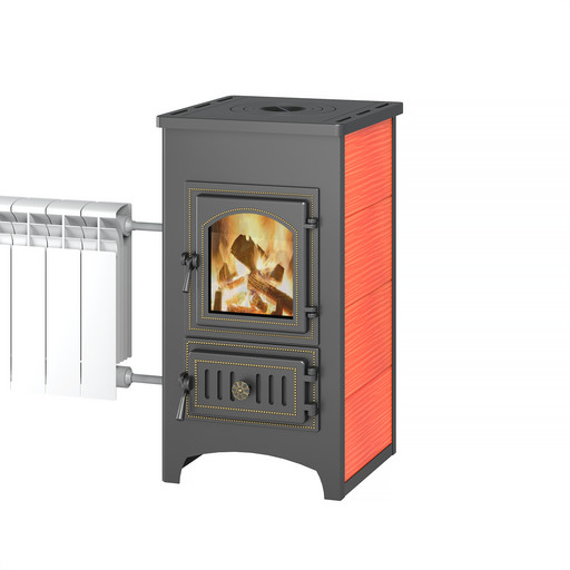 Печь-камин Везувий ПК-01 (270) с плитой, теплообменником