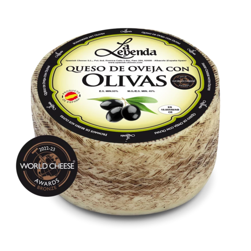 Полутвёрдый сыр Queso de Oveja 5 Meses Con Aceitunas Negras Manchego (Манчего 5 месяцев с чёрными оливками)