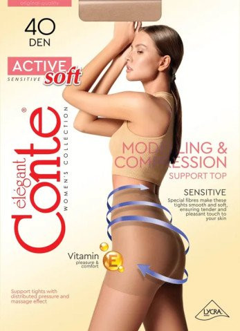 CONTE ACTIVE SOFT 40 Колготки женские с утягивающими шортиками для чувствительной кожи4