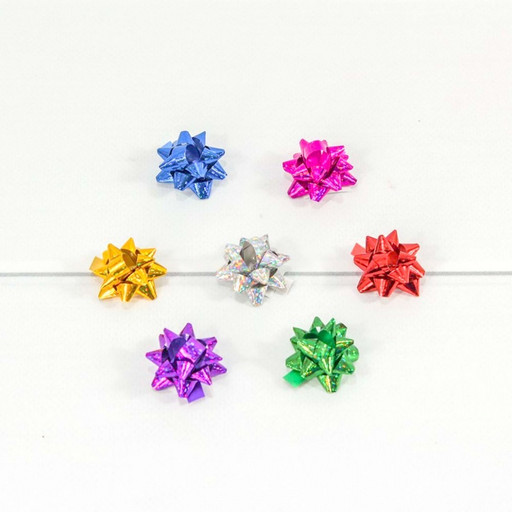 500557-10 Бант "Звезда" на липучке голография 2,5см (100 штук в упаковке) 1/72