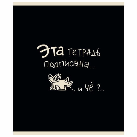 Тетрадь А5 48 л. ПЗБМ, скоба, клетка, матовая ламинация, брайль, "Тетрадь подписана" (микс в ПУ), 23447