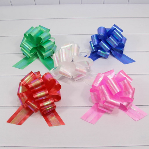 000532-50 Бант-шар 5 см с перламутровой лентой (микс) 1/50 1/1500