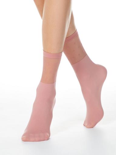 CONTE FANTASY Удлиненные носки с прозрачным верхом в горошек