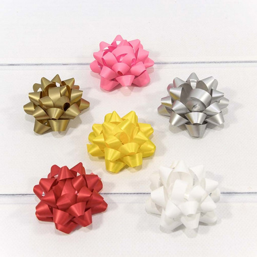 500561-25 Бант-звезда 6,3 см на липучке матовый (микс) 1/40 1/32 упак.