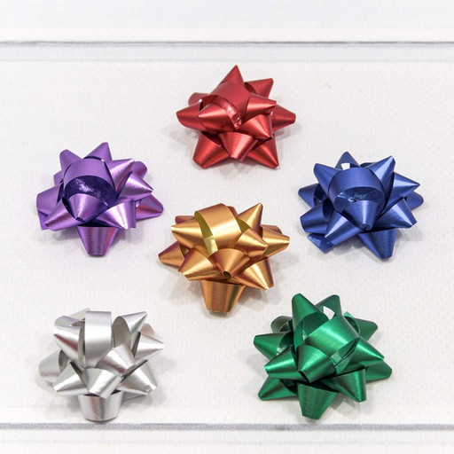 500567-38 Бант-звезда 3,8 см "Матовый металл" 1/12 1/100 упак.