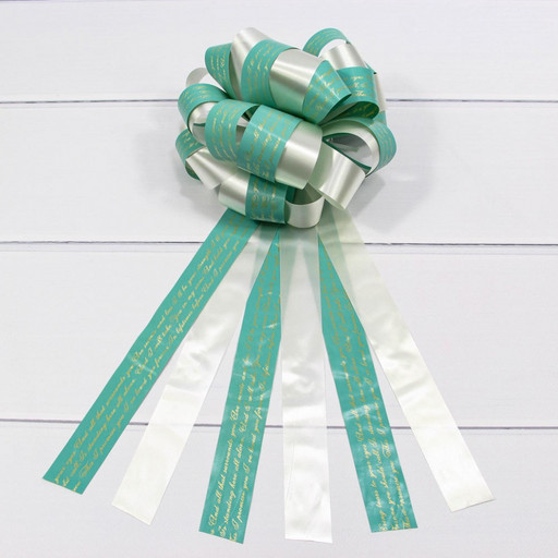 522-30/6 Бант-шар тройной 3 см с пожеланиями Мятный 1/30 1/1200