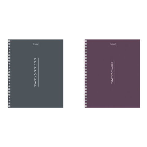 Тетрадь А5, 80 л., HATBER, гребень, клетка, Soft-touch ламинация, "Криптография" (микс в спайке), 090314, 80Т5лВ1гр