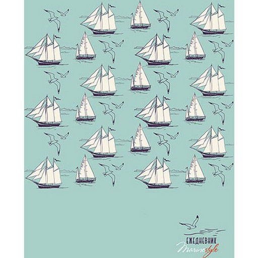 Ежедневник недатированный, А6, 80 л., Plano Кораблики, 7БЦ, лам. глянцевая, б/блок 65 г/м2