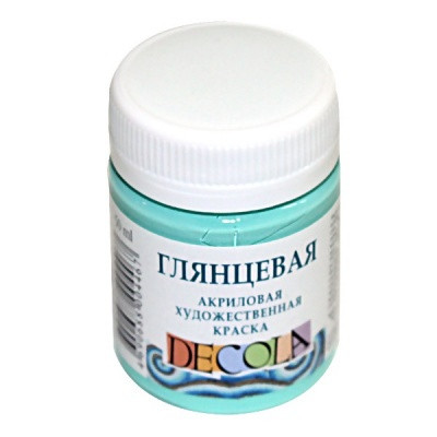 Краска акриловая универсальная DECOLA, глянцевая, мятная, банка 50 мл