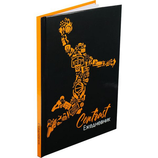 Ежедневник недатированный, А5, 80 л., 65 г/м2, 7БЦ, глянц. лам., Collezione Баскетбольный коллаж