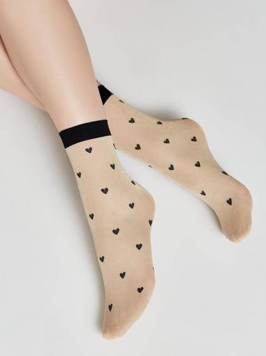 CONTE FANTASY Сияющие носки с объемными рисунками «Hearts»