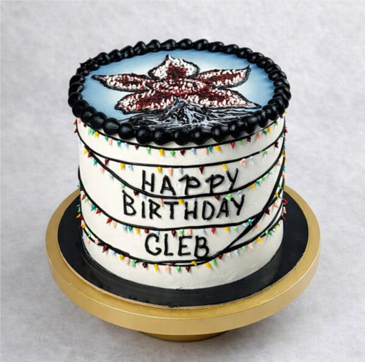 Торт " Страшное поздравление" (Очень странные дела)