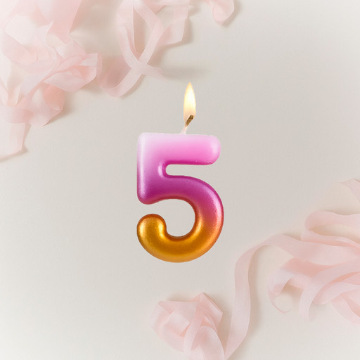 Свечи - цифры "pink gradient candels"