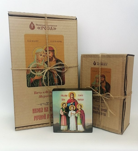 Фирменная эксклюзивная подарочная коробка для иконы на дереве