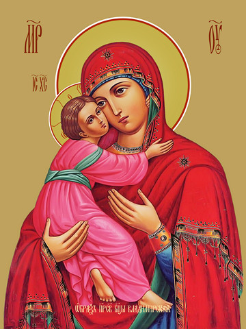 Владимирская икона божьей матери, 50x100 см, арт Ид22673