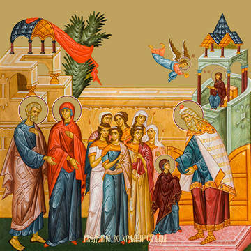 Введение во храм Пресвятой Богородицы, 40x60 см, арт Ид19874
