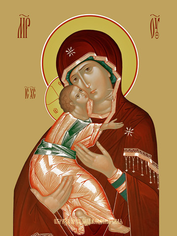 Владимирская икона божьей матери, 50x100 см, арт Ид22603