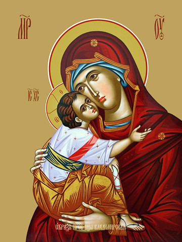 Владимирская икона божьей матери, 50x100 см, арт Ид22555