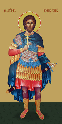 Мерная икона, Иоанн Воин, мученик, 25x52 см, арт Ид14834 Мерная икона, Иоанн Воин, мученик, 25x52 см, арт Ид14834