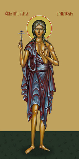 Мерная икона, Мария Египетская, святая, 25x52 см, арт Ид14926