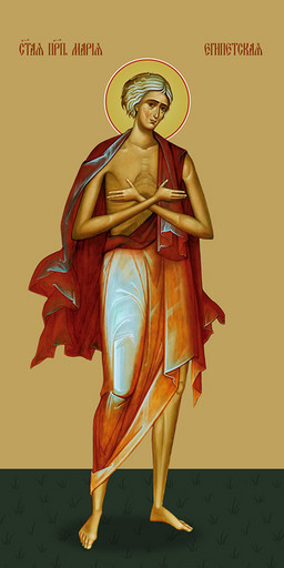 Мерная икона, Мария Египетская, святая, 25x52 см, арт Ид14927