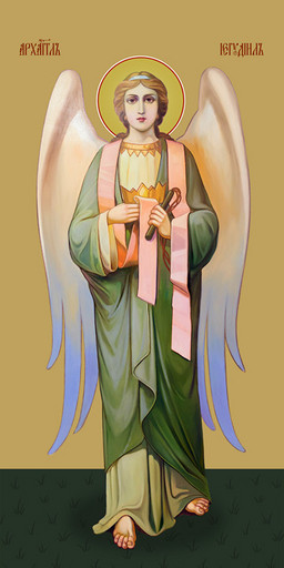 Мерная икона, Иегудиил, архангел, 25x52 см, арт Ид15258