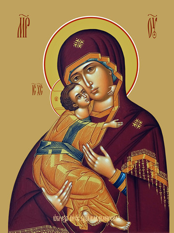 Владимирская икона божьей матери, 50x100 см, арт Ид22629