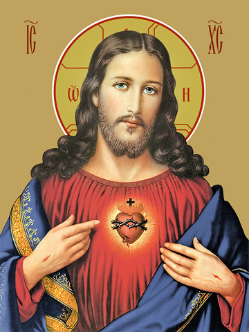 Святое Сердце Иисуса, 50x100 см, арт Ид22503