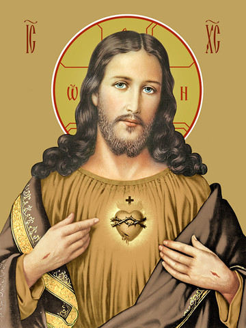 Святое Сердце Иисуса, 50x100 см, арт Ид22507
