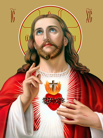 Святое Сердце Иисуса, 50x100 см, арт Ид22518