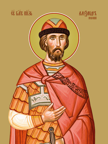 Александр Невский, святой благоверный князь, 50x75 см, арт Ид26299