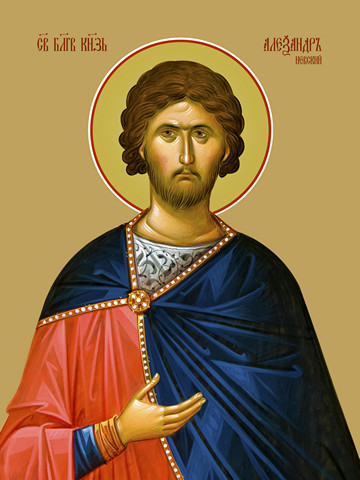 Александр Невский, святой благоверный князь, 50x75 см, арт Ид26301