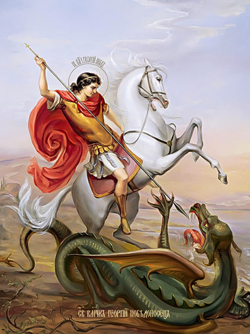 Георгий Победоносец, великомученик, 50x100 см, арт Ид23173