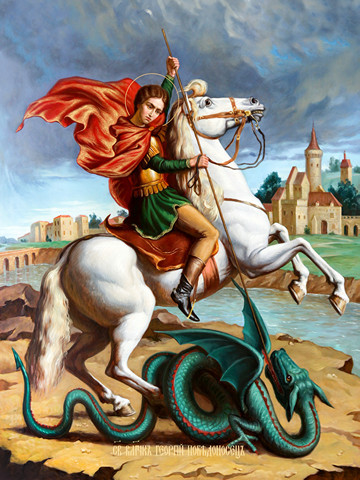 Георгий Победоносец, великомученик, 50x100 см, арт Ид23174