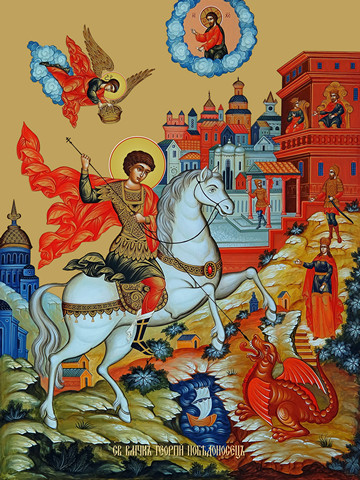 Георгий Победоносец, великомученик, 50x100 см, арт Ид23177