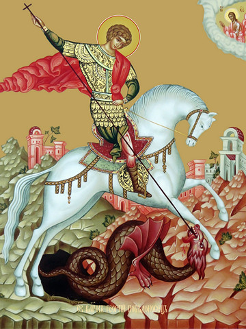 Георгий Победоносец, великомученик, 50x100 см, арт Ид23178