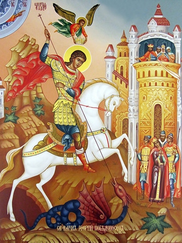 Георгий Победоносец, великомученик, 50x100 см, арт Ид23180