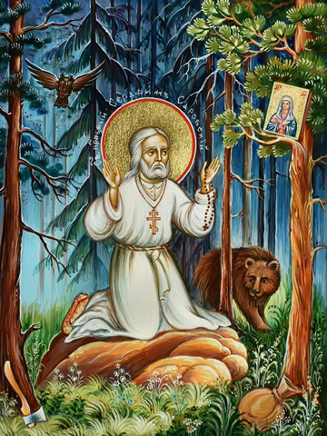 Серафим Саровский, преподобный, 50x100 см, арт Ид23460