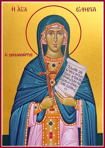 Святая мученица Евфимия Амисийская (Понтийская), 14x20x1,8 см, арт И2806