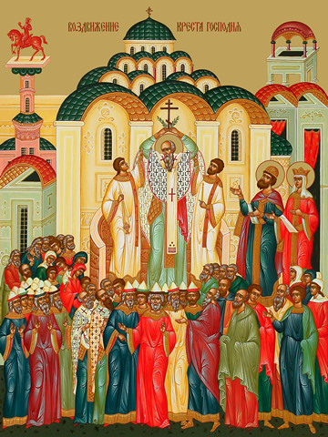 Воздвижение Креста Господня, 15x20 см, арт Ид4728