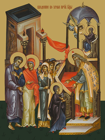 Введение во храм Пресвятой Богородицы, 50x75 см, арт Ид21588