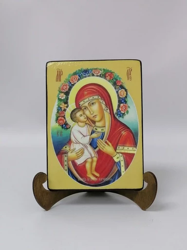 Жировицкая икона божьей матери, 12x16x1,8 см, арт Ид3460-2